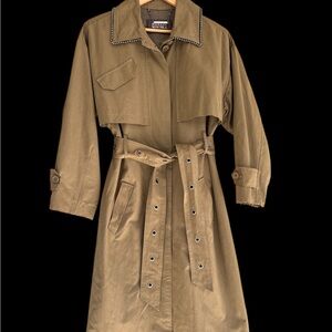 Badgley Mischka x Bagatelle New York Olive Green Trenchcoat Floor Sample